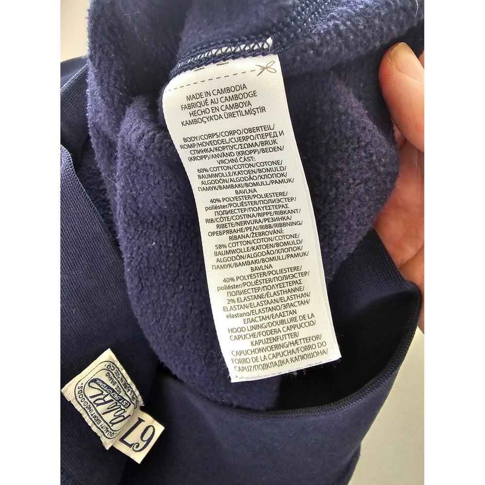 Polo Ralph Lauren M Spellout Hoodie Colligiate Navy Blue Logo Varsity Preppy ~ - Picture 9 of 9